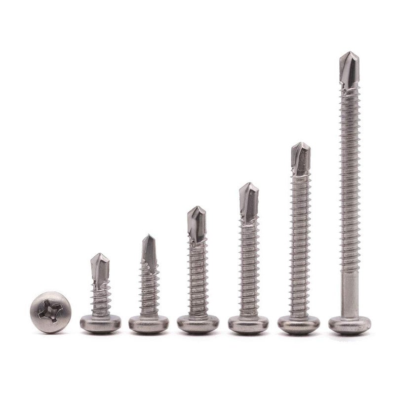 RoyceMart #6 X 1/2"" (100 Pcs) Pan Head Self Drilling Screws For Metal Phillips Drive Self Tapping Sheet Metal Tek Screws 410 Stainless Steel Full Thread No Pre-Drilled Needs - Image 4