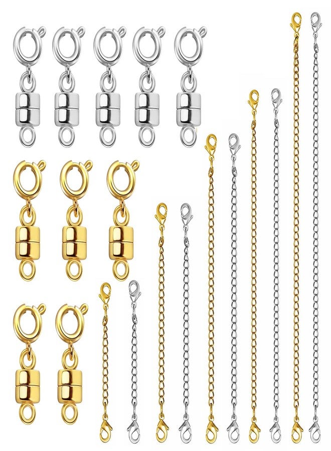 Evnlo Necklace Extender and Magnetic Necklace Clasp,Gold and Silver Chain Extenders for Necklaces Bracelet Jewelry - Image 1