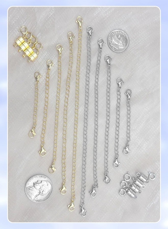 Evnlo Necklace Extender and Magnetic Necklace Clasp,Gold and Silver Chain Extenders for Necklaces Bracelet Jewelry - Image 5