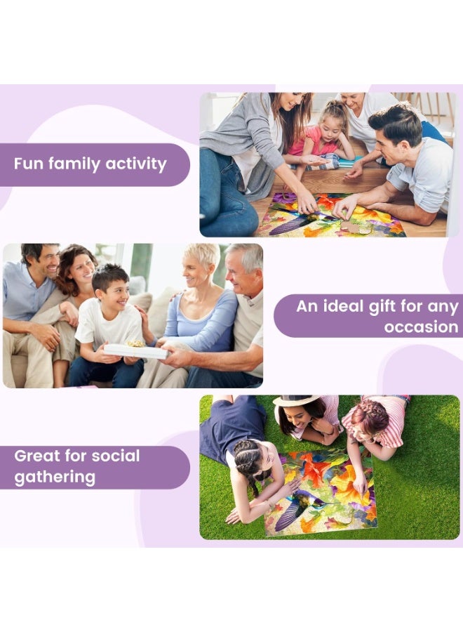 1000 Piece Puzzle for Adults, Jigsaw Puzzles,Flower Hummingbird Jigsaw Puzzles 1000 Pieces Birthday Party for Family Kids and Adults Funny Puzzle - Image 5