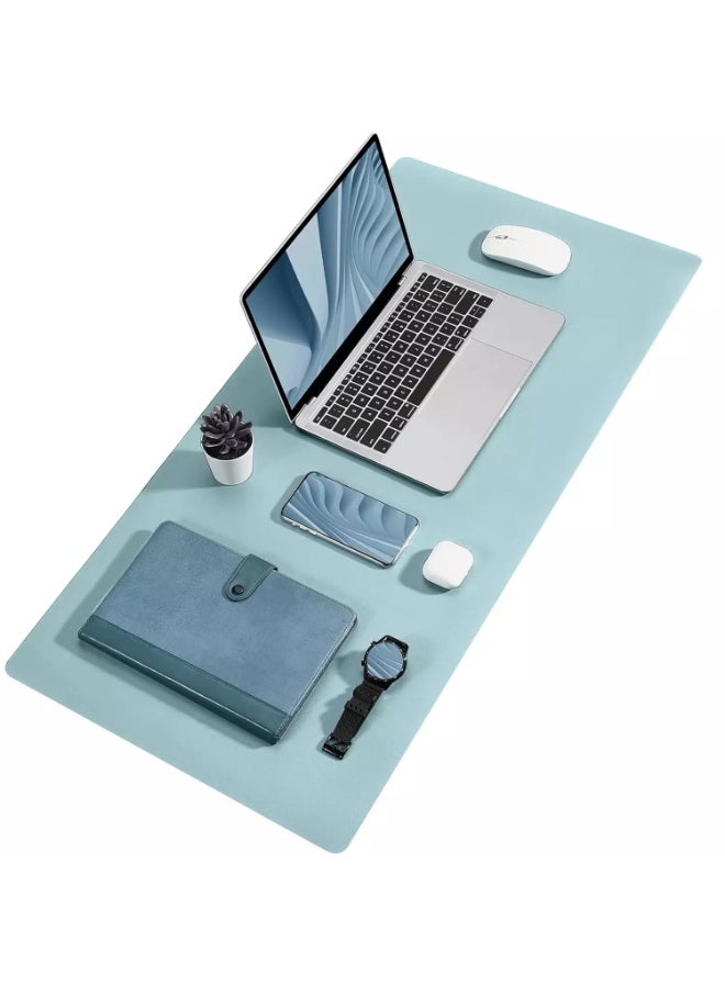 Towwi Desk Pad 90×43cm Waterproof Leather Desk Mat – Large Smooth Surface Mouse & Keyboard Pad (Blue) - Image 1