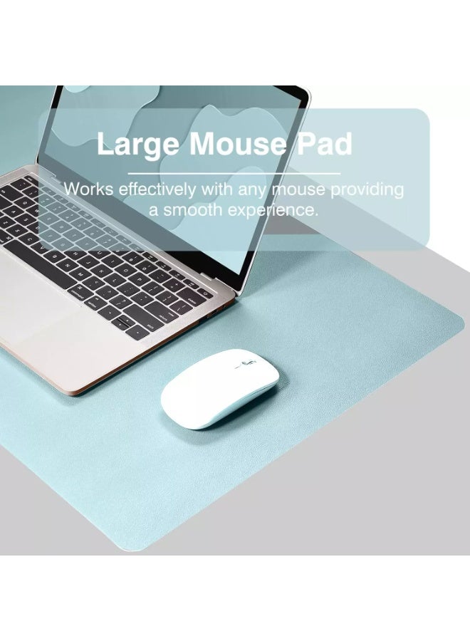 Towwi Desk Pad 90×43cm Waterproof Leather Desk Mat – Large Smooth Surface Mouse & Keyboard Pad (Blue) - Image 4