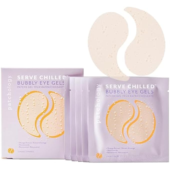 Patchology Serve Chilled Bubbly Eye Gels with Niacinamide, Hydrating Under Eye Patches with Niacinamide and Vitamin C, Under Eye Gel Pads with Gel Technology, Facial Skin Care Products - 5 Pairs - Image 2