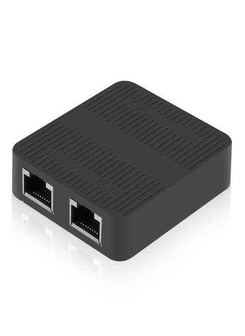 RJ45 Ethernet Splitter Adapter Gigabit, RJ45 Network Splitter 1 to 2 , Cat5, Cat6, Cat7 RJ45 Network Extension Connector, 2 Ports Devices Share The Internet at The Same Time (black)