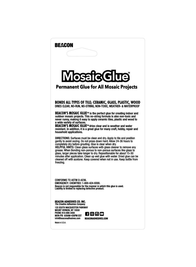 Beacon Mosaic Glue 59 Ml Medium Dries Bottle  Clear - Image 3
