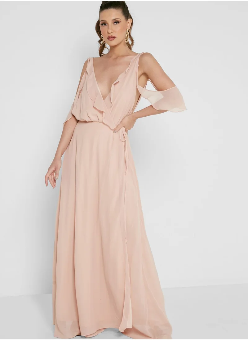 boohoo Knitted Wrap Dress