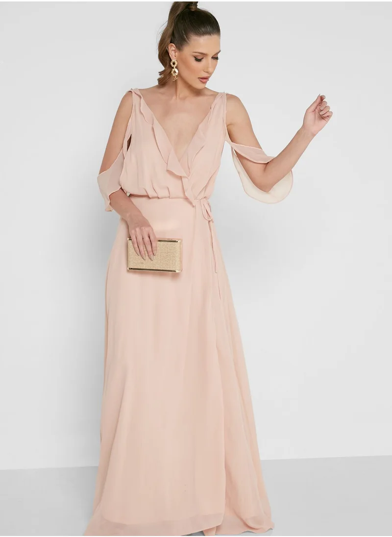 boohoo Knitted Wrap Dress