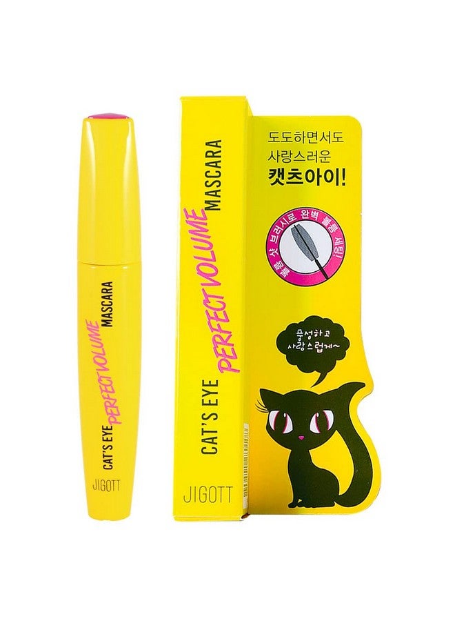 jigott Cat`S Eye Perfect Volume Mascara Korean Black Washable Mascara For Maxmum Volume & Length Eyerashes (Black 1 Count) - Image 1