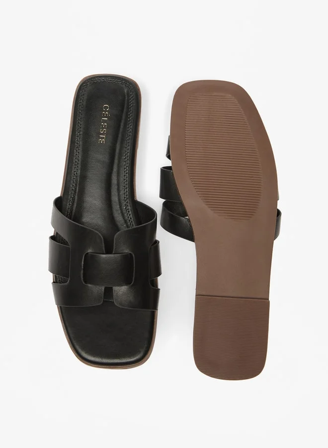 Celeste Women's Solid Slip-On Flat Sandals