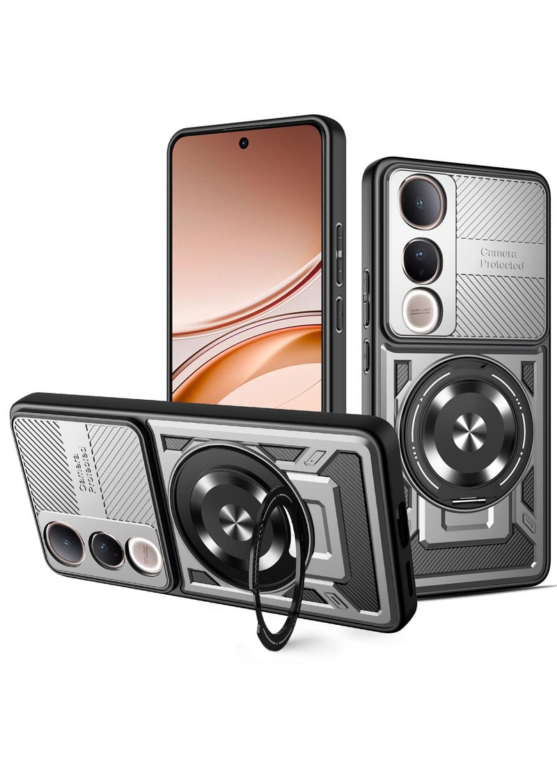 Case Cover Shock Resistant Protect Camera TPU + PC Compatible with Vivo V50 Lite (Grey)