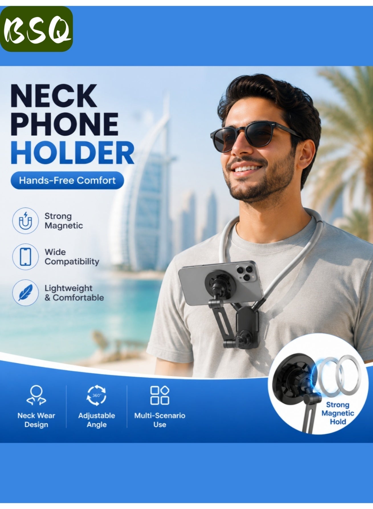 BSQ BSQ Enhanced Magnetic Neck Phone Holder 295.3 g Z561C107F3845BD154AB4Z
