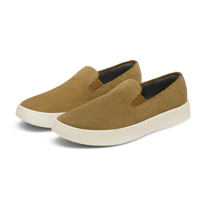 اول بيردز Men's Cruiser Slip On Corduroy - Dark Tan (Stony Cream Sole)