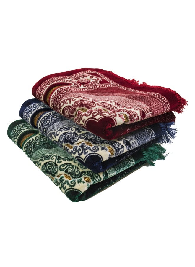 Modefa Modefa Islamic Prayer Rug  Double Plush Large  Wide Velvet Carpet  Traditional Muslim Janamaz Sajada  Thick Turkish Prayer Mat for Men  Women Ramadan or Eid Gift  Floral Mihrab Green  - Image 5