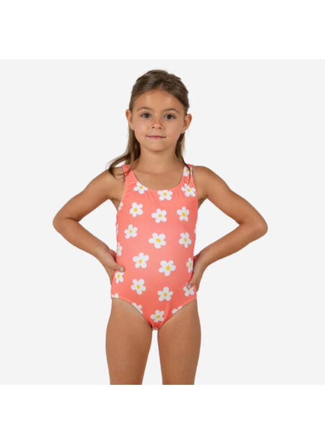 NABAIJI Baby Girls' 1-Piece Swimsuit waffle texture coral Flower print - Image 1