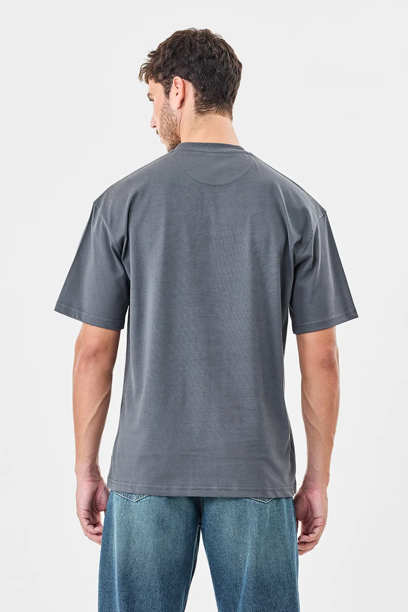 Snitch Grey 100% Cotton Oversized Core Lab T-Shirt for Men | Best Price UAE