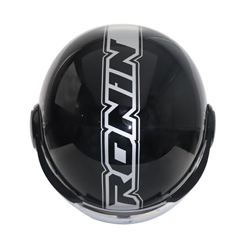 TVS Lightweight Half Face Helmet for Men and Women for Ronin Edition with Clear Visor, ISI Certified Helmet, High Impact ABS, Safety with Comfort, Bike Accessories |Scooty (Color:Black, Size:XL) - Image 4