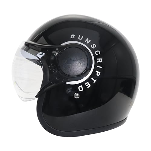 TVS Lightweight Half Face Helmet for Men and Women for Ronin Edition with Clear Visor, ISI Certified Helmet, High Impact ABS, Safety with Comfort, Bike Accessories |Scooty (Color:Black, Size:XL) - Image 1