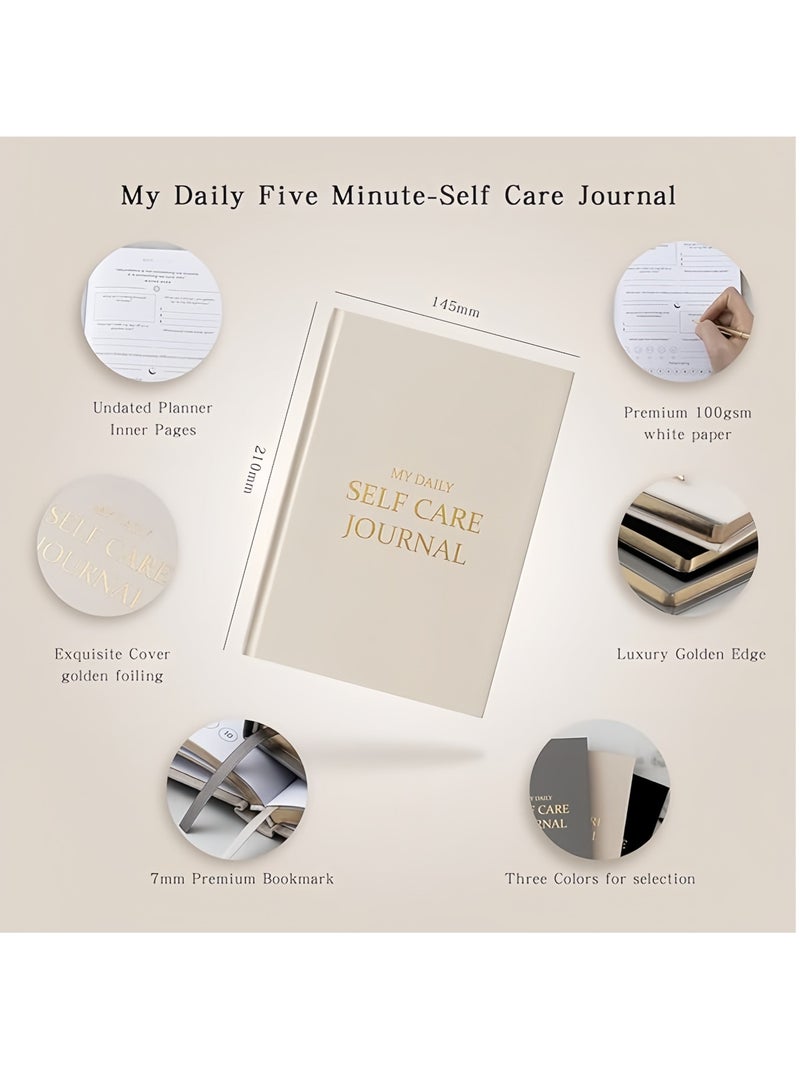 Generic Gratitude Journal For Women Five Minutes a Day Manifestation Journal With Prompts A5 Size Foil Stamped Edges Rich Inside Page Program Self Care Journal Daily Gratitude Journal Notebook - Image 2