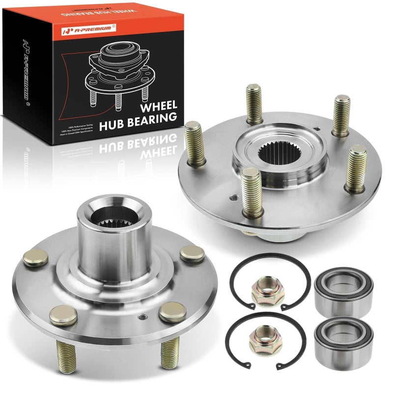 A-Premium 2 x Front Wheel Bearing and Wheel Hub Kit Compatible with Honda Accord 2003-2007, Civic 2006-2015, Element 2007-2010, Acura ILX 2013-2018, TL 2004-2008, TSX 2004-2008, Non-ABS - Image 1