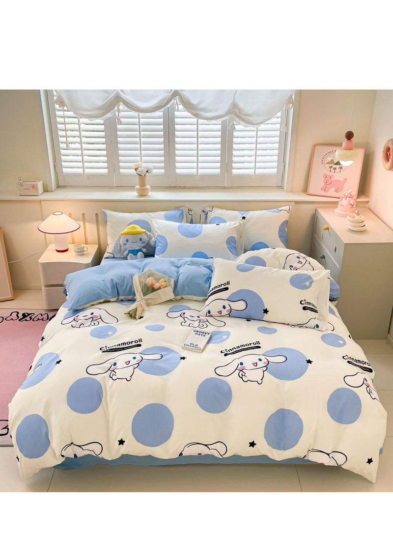 general Cinnamoroll 4-Piece Cotton Bed Sheet Set (200x230cm), Comfortable Kids Bedroom Bedding, Perfect Holiday/Birthday Gift for Girls & Boys - Image 1