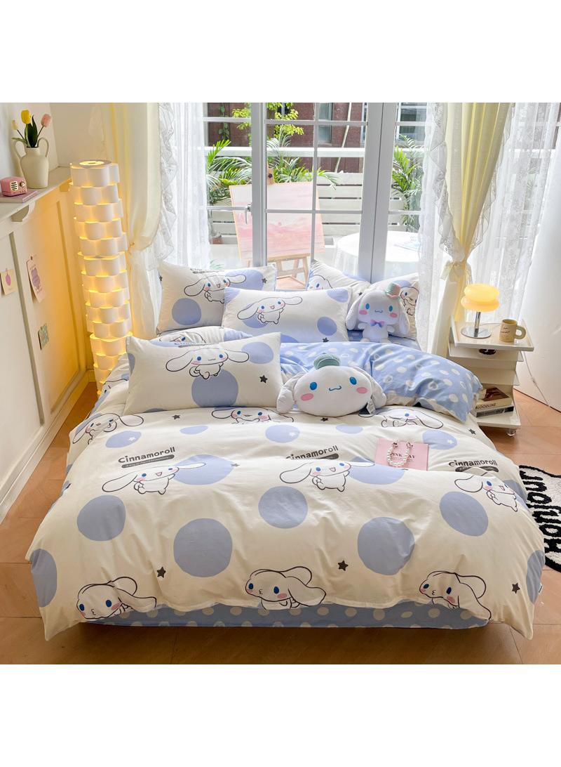 general Cinnamoroll 4-Piece Cotton Bed Sheet Set (200x230cm), Comfortable Kids Bedroom Bedding, Perfect Holiday/Birthday Gift for Girls & Boys - Image 2