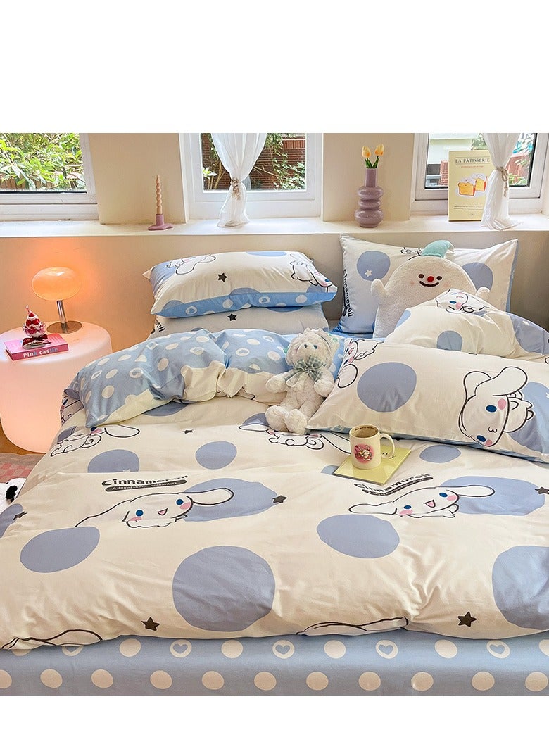 general Cinnamoroll 4-Piece Cotton Bed Sheet Set (200x230cm), Comfortable Kids Bedroom Bedding, Perfect Holiday/Birthday Gift for Girls & Boys - Image 3