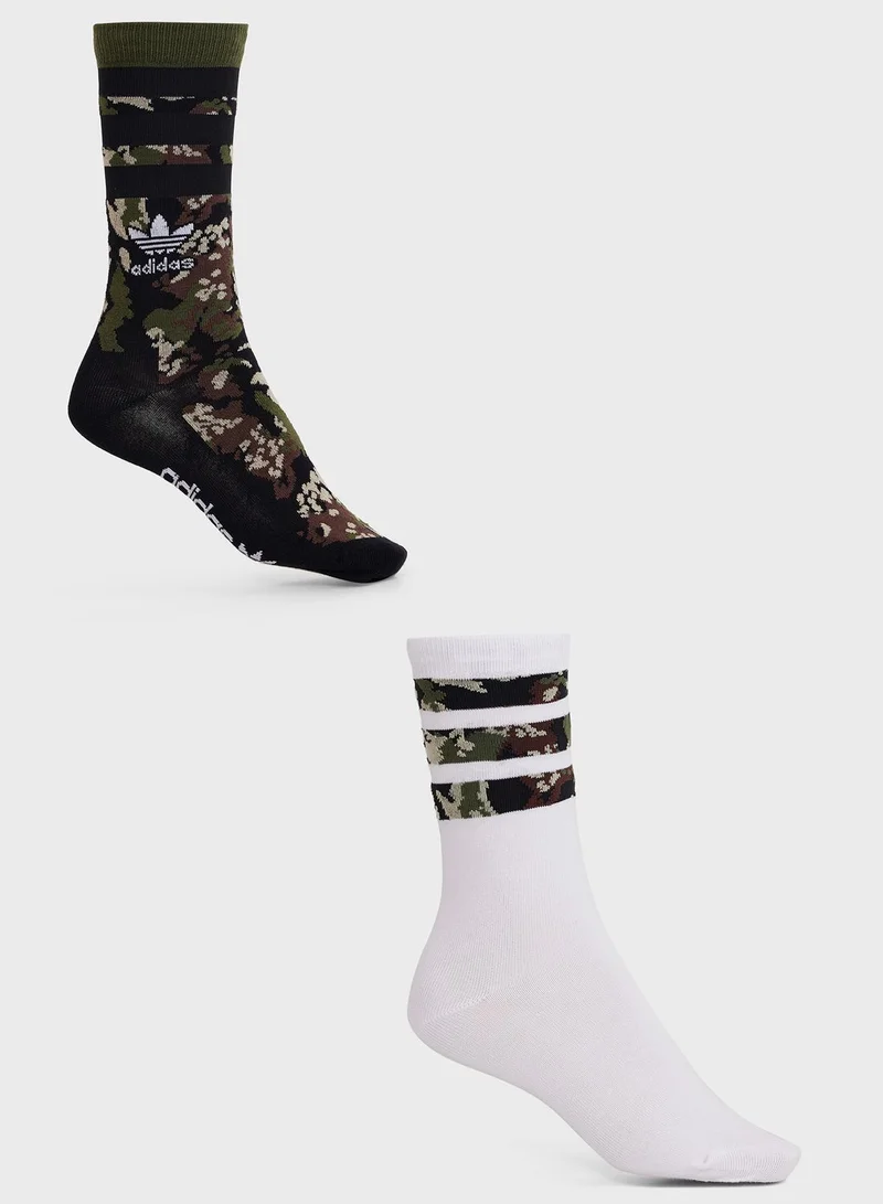 adidas Originals 2 Pack Camo Crew Socks