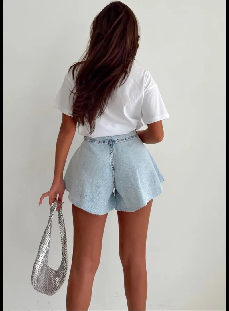 ديد كولكشن Women's Stoned Mini Denim Shorts
