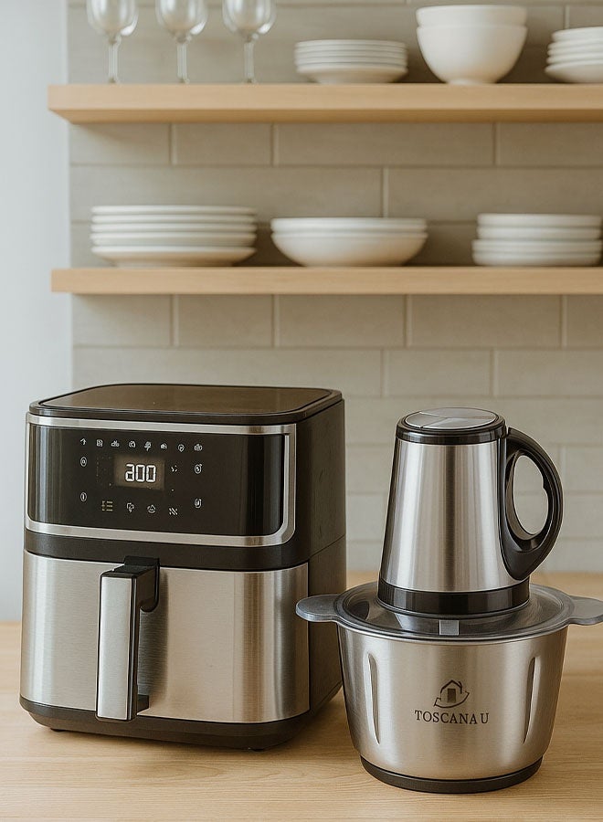 TOSCANA U Set of  Air Fryer 8L 1700W and  Meat Grinder 5L 500W - Image 1