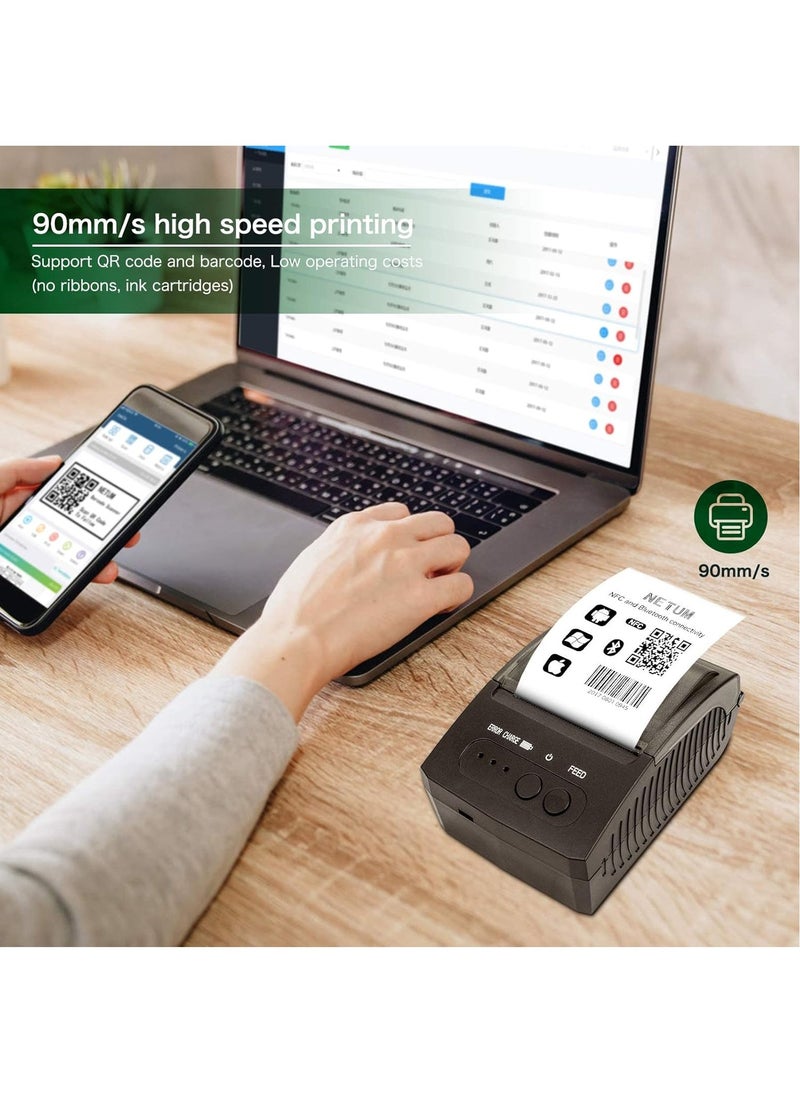NETUM Bluetooth Receipt Printer, Portable 58mm Mini Thermal Pos Printer, Compatible with Android/IOS/Windows/Linux  - Image 4