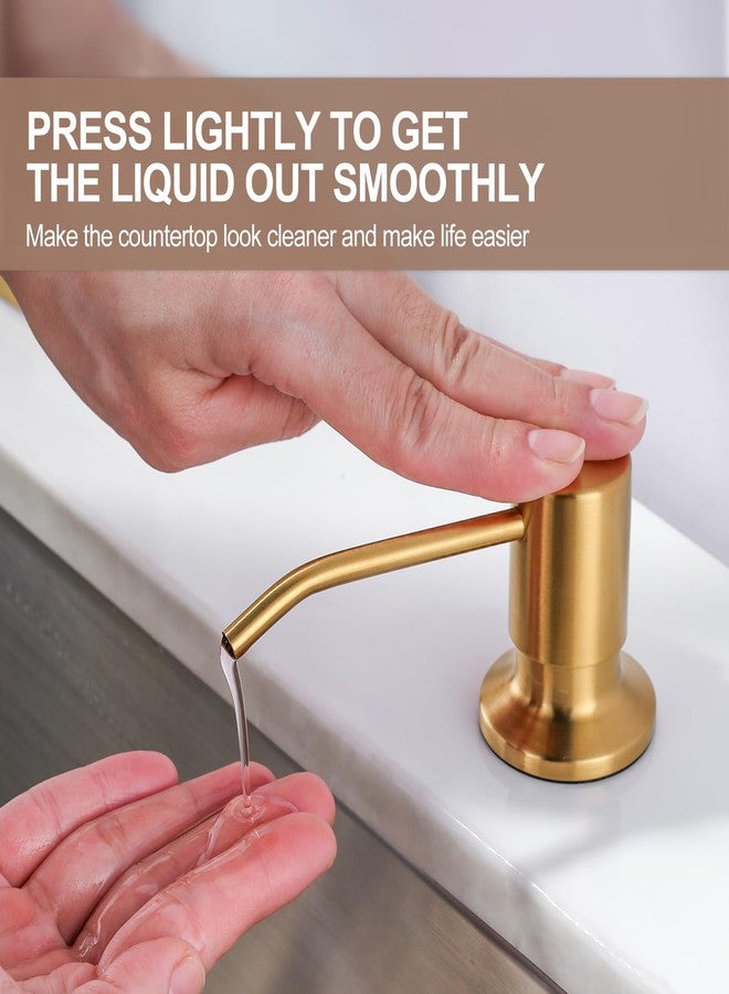 WOWOW Gold Single Handle High Arc Stainless Steel Faucet with Pull Down Sprayer for Sink 2 or 4 Hole, Pull Out Kitchen Faucet with Deck Plate & 3 Functions - Image 3