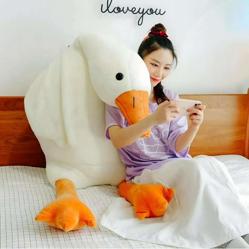 Ryttir Giant Goose Plush - 51" Extra Soft Goose Stuffed Animal Hugging Pillow with Rotund Belly,Safety Nursery Decor & Sensory Comfort Toy,Cuddle Companion for Age 0+(Birthday Gender Neutral Gift) - Image 4