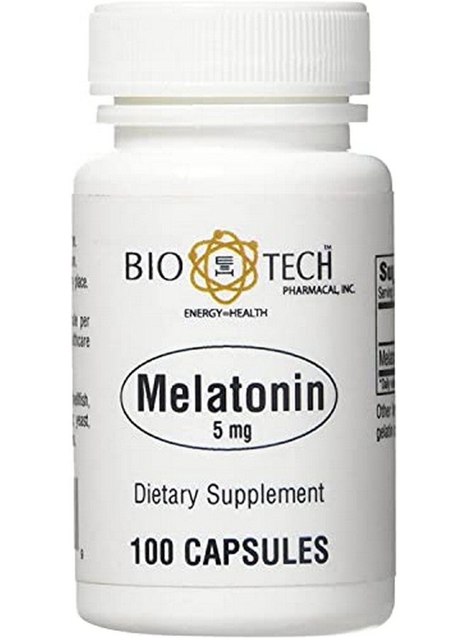Bio-Tech Pharmacal Melatonin (5 mg), 100 Capsules - All-Natural Supplement - Support Sleep, Cardiovascular, Immune, & Bone Health - No Dairy, Fish, Gluten, Peanut, Shellfish, GMOS, & Soy - No - Image 5