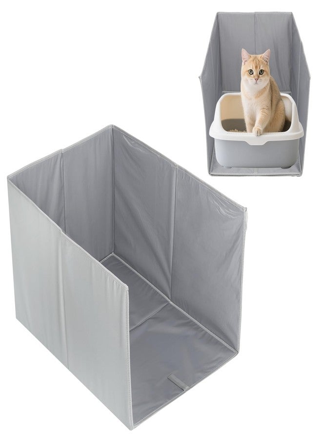 CODOHI COODHI 28" L×20" W×17" H Cat Litter Box Enclosure Splash Guard with Removable Mat All-in-One Litter Box Splash Guard for Large Litter Pan High Sided Litter Box Shield for Keeping Litter Off Floor - Image 1