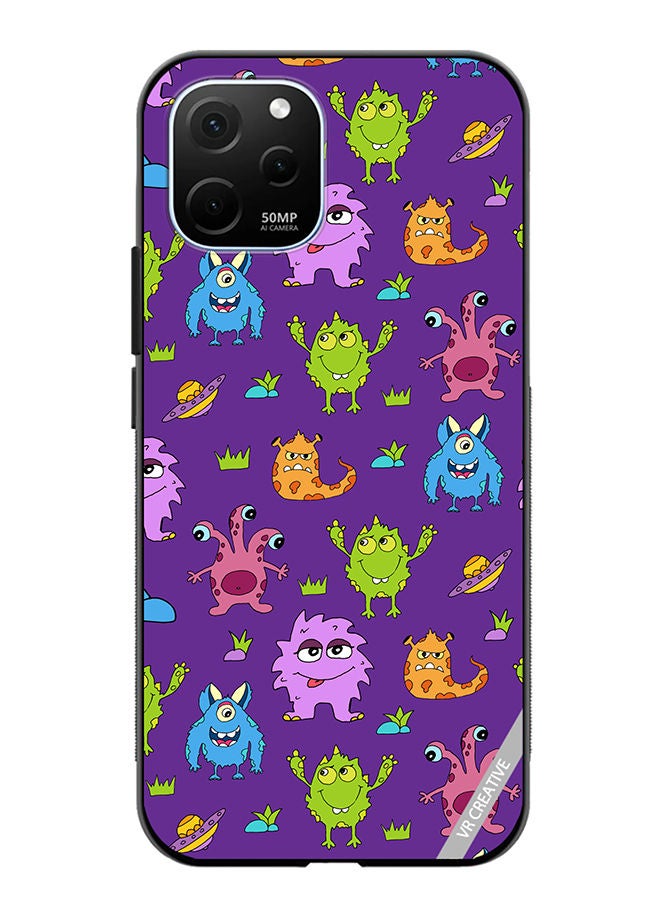 VR CREATIVE Protective Case Cover For Huawei Enjoy 50z Monsters Cartoon Design Multicolour - Image 1