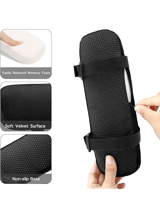 erorex 2 Pcs Chair Armrest Pads Home Office Memory Foam Chair Arm Rest Covers Gaming Chair Arm Pads Comfy Computer Gaming Chair Cushion Removable Washable Elbow Support Forearm Arm Rest Pillow Black  - Image 2