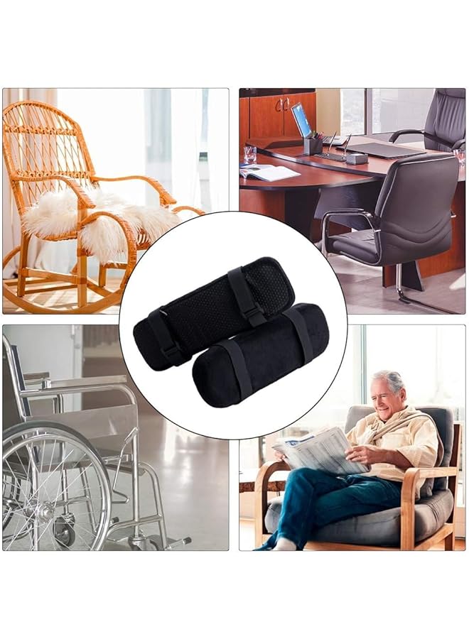 erorex 2 Pcs Chair Armrest Pads Home Office Memory Foam Chair Arm Rest Covers Gaming Chair Arm Pads Comfy Computer Gaming Chair Cushion Removable Washable Elbow Support Forearm Arm Rest Pillow Black  - Image 5