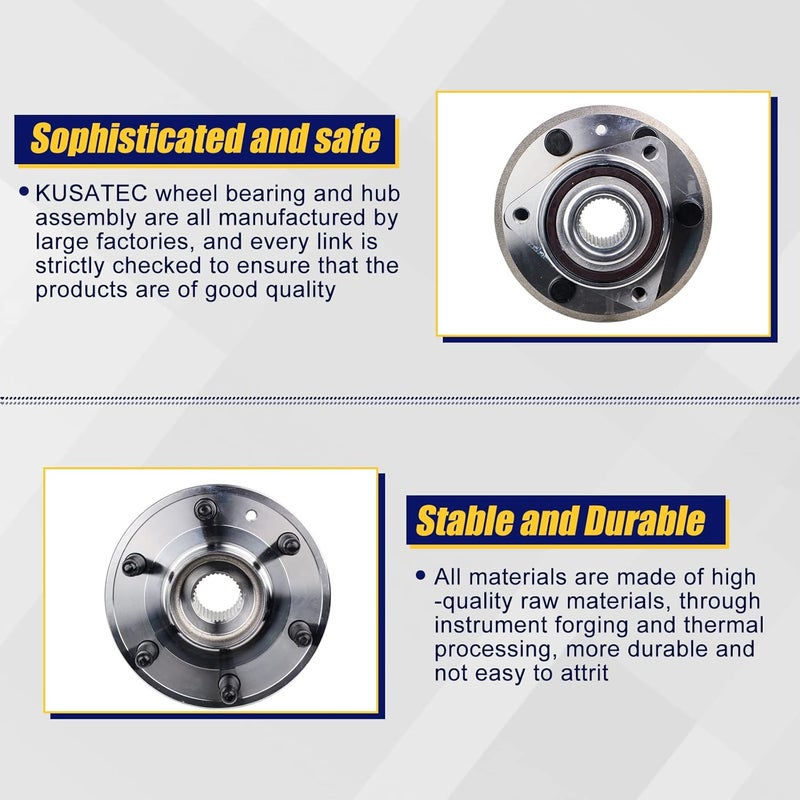 KUSATEC 513277 Front Rear Wheel Hub and Bearing Assembly for Chevy Traverse, GMC Acadia, Saturn Outlook, and Buick Enclave - Image 4