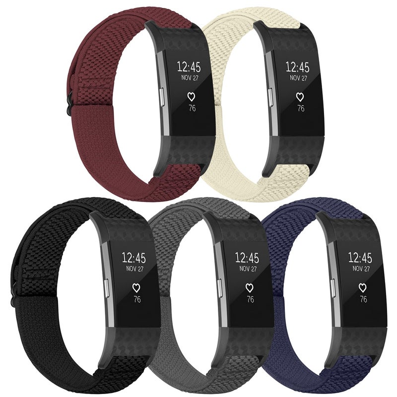 TumpCez أشرطة مطاطية TumpCez متوافقة مع سوار Fitbit Charge 2، حزام بديل ناعم قابل للتعديل من النايلون المرن للنساء والرجال في Fitbit Charge 2 - Image 1