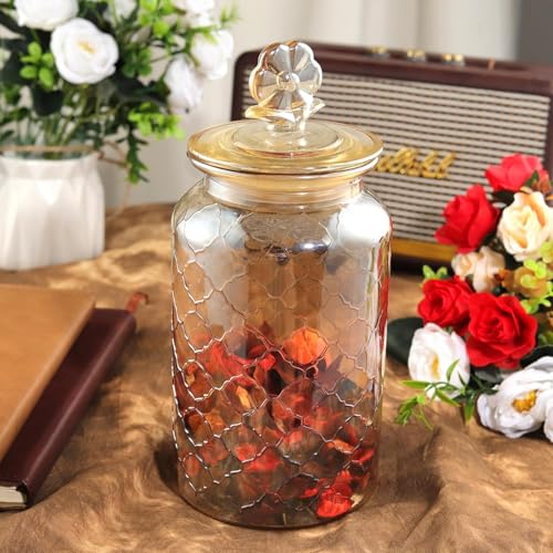 bellemax 1000ML Clear Glass Storage Jar With Pop Air Tight Glass Lids- Airtight Food Jars Glass Kitchen Containers For Pantry, Pickle Jar, Sugar Pasta Cereal Flour Sugar Storage Jar (BM-02, Set of 2) - Image 5