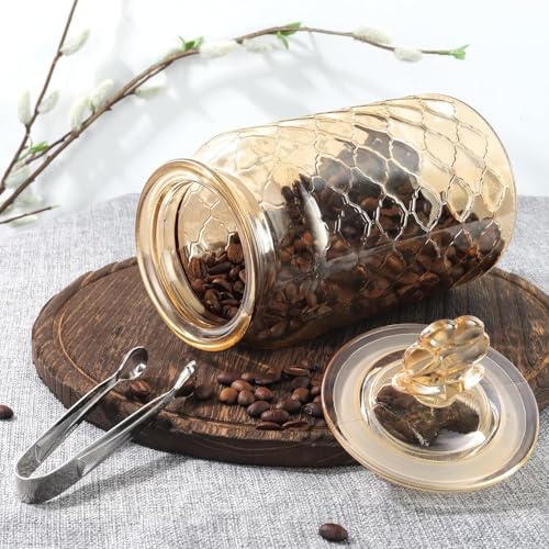 bellemax 1000ML Clear Glass Storage Jar With Pop Air Tight Glass Lids- Airtight Food Jars Glass Kitchen Containers For Pantry, Pickle Jar, Sugar Pasta Cereal Flour Sugar Storage Jar (BM-02, Set of 2) - Image 3