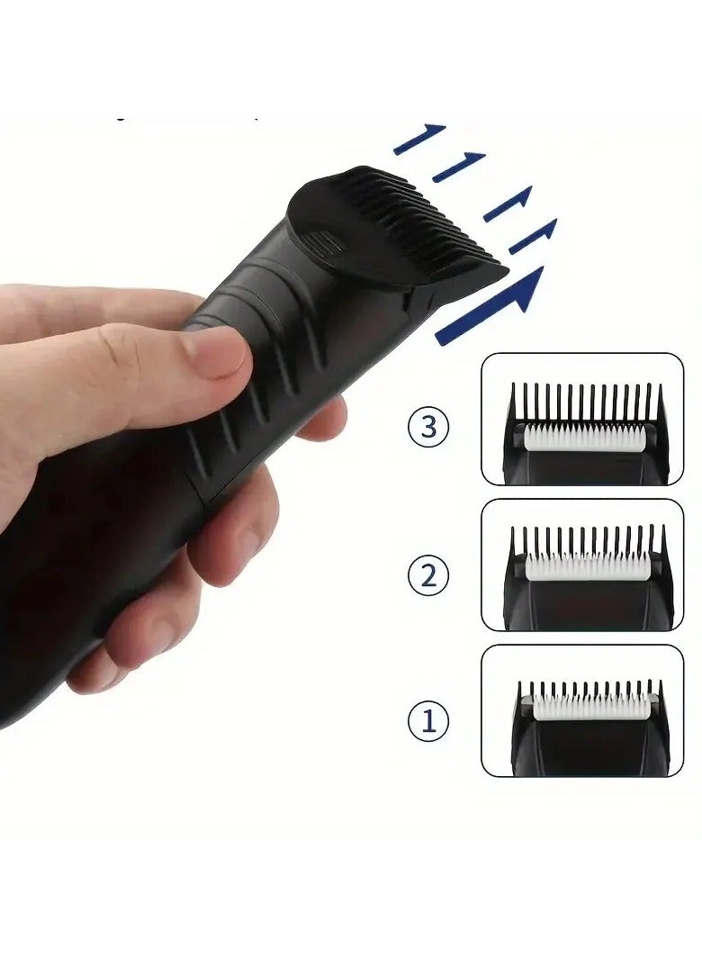 ارواق ماكينة تشذيب شعر الجسم، قابلة لإعادة الشحن عبر USB، آمنة ومقاومة للماء، ماكينة قص الرأس من السيراميك مع ذراع خفيفة وخصر كهربائي - Image 3