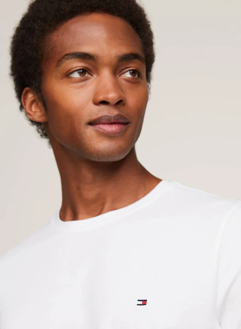 TOMMY HILFIGER White Th Flex Extra Slim Fit T-Shirt for Men | Best Price UAE