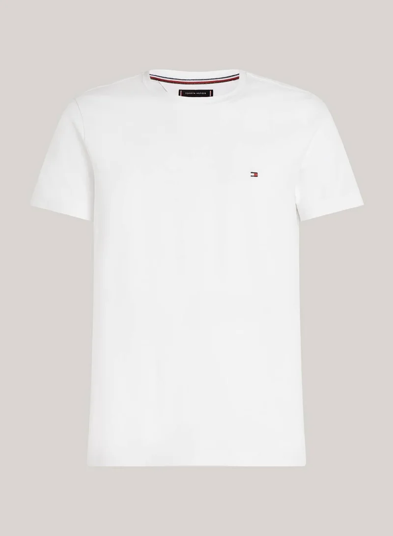TOMMY HILFIGER White Th Flex Extra Slim Fit T-Shirt for Men | Best Price UAE