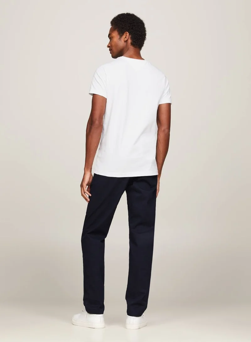 Tommy Hilfiger White Th Flex Extra Slim Fit T-Shirt for Men | Best Price UAE