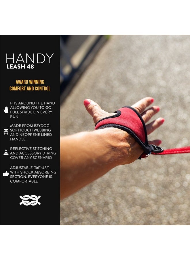 إيزي دوج مقود الكلب EzyDog Handy 48 Bungee - أفضل مقود تدريب للجري بدون استخدام اليدين مع تحكم فائق وخياطة عاكسة - تقنية امتصاص الصدمات بدون صدمات (قابل للتعديل من 36 إلى 48 بوصة، أحمر) - Image 2