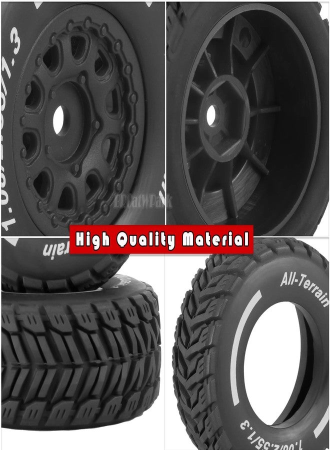 BRCatWPark RC Wheel Tires for 1/14 Mojave Grom,RC Drift Off Road Buggy Rally Truck Wheels and Tires,4PCS Wheels Rims and Rubber Tires Soft Tires,Black - Image 5