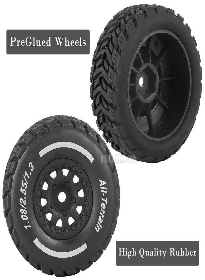 BRCatWPark RC Wheel Tires for 1/14 Mojave Grom,RC Drift Off Road Buggy Rally Truck Wheels and Tires,4PCS Wheels Rims and Rubber Tires Soft Tires,Black - Image 4