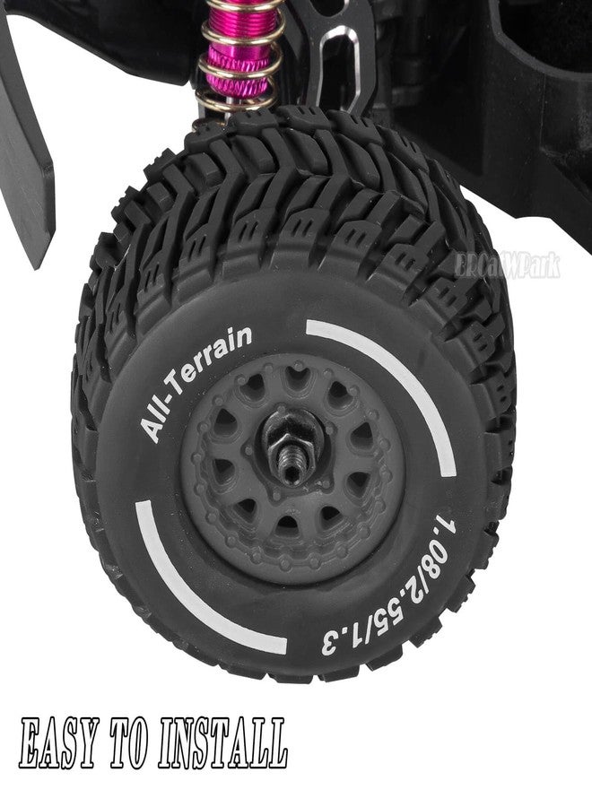 BRCatWPark RC Wheel Tires for 1/14 Mojave Grom,RC Drift Off Road Buggy Rally Truck Wheels and Tires,4PCS Wheels Rims and Rubber Tires Soft Tires,Black - Image 3