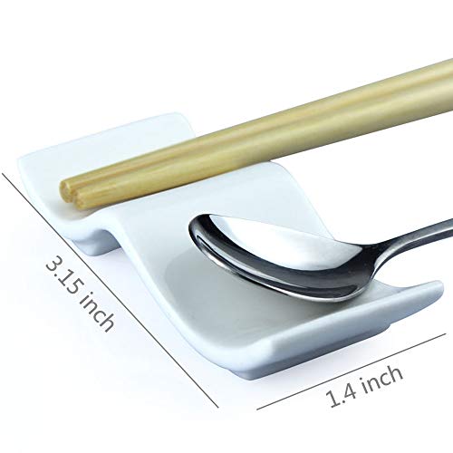 Woonsoon Ceramic Chopsticks Rest Rack Set of 12pcs,Chinese Style Dinner Spoon Stand Knife Fork Holder Porcelain Chopsticks Stand - Image 5